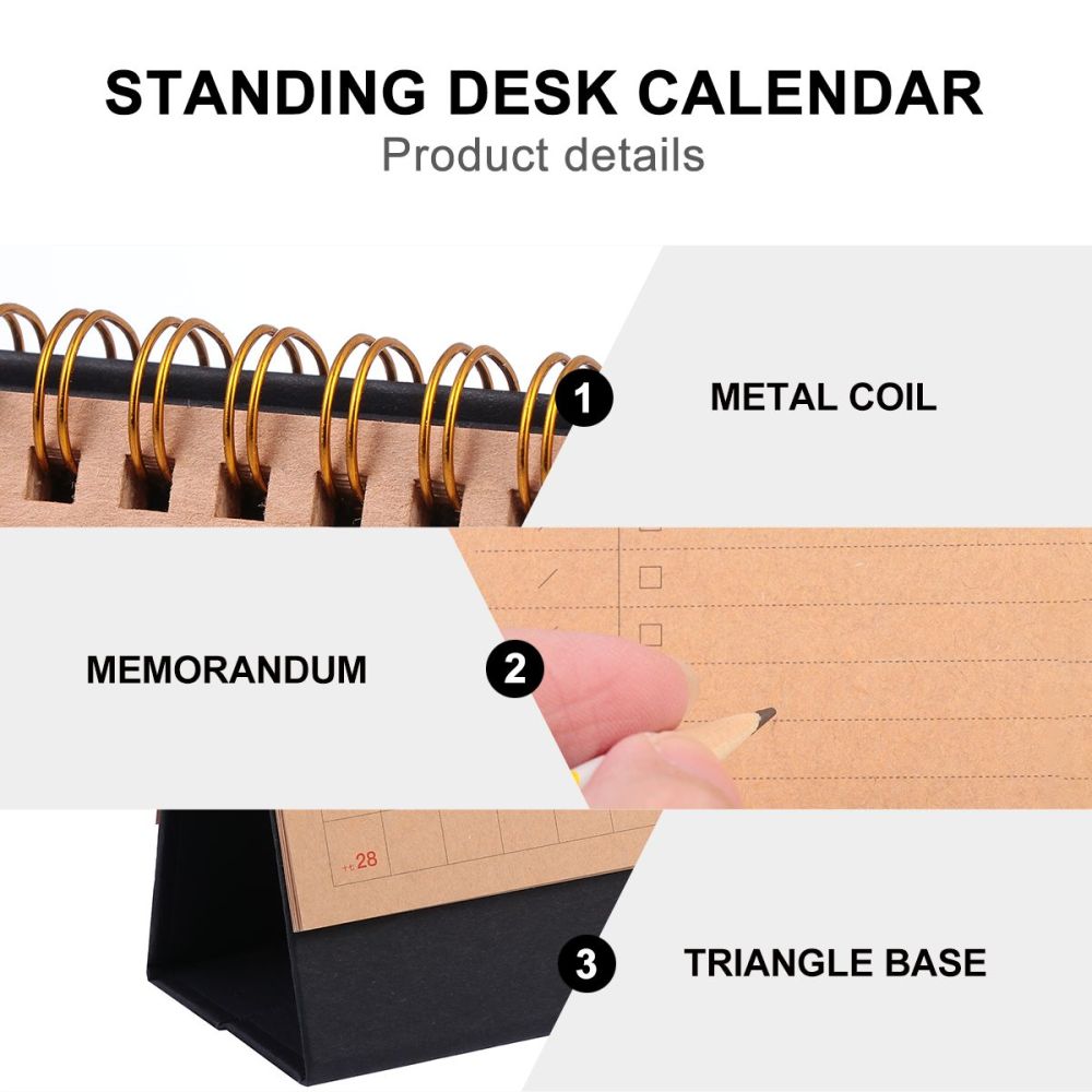 Multifunktionelt skrivebord kalender skrivebord dagbog spole stående skrivebord kalender til kontor