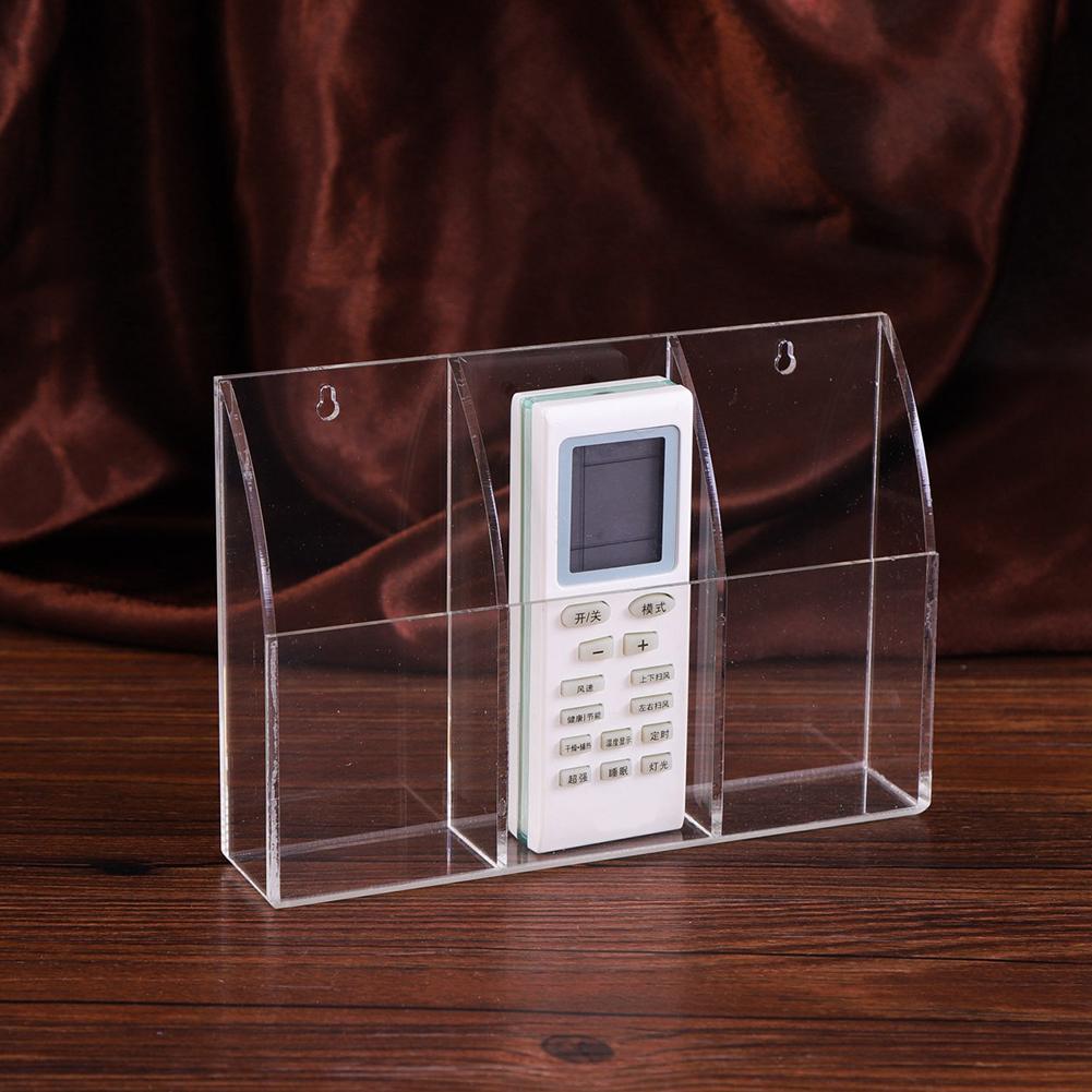 1/2/3 grille Transparent acrylique télécommande boîte de rangement hôtel montage mural support suspendu maquillage brosse papeterie média organisateur