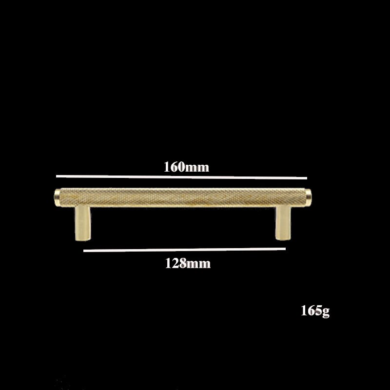 Matt mässing räfflade kökshandtag låda dra sovrumsskåp handtag garderobsknoppar möbeldörr hårdvaruknopp: 160mm / 1 st