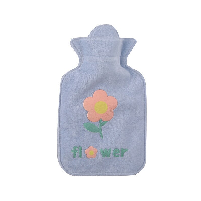 Neue Flasche Weichen Heißer-wasser Tasche Plüsch Student Durable Cartoon Tragbare Winter Warm Wärme Mehrweg Hand Wärmer: Blue flower