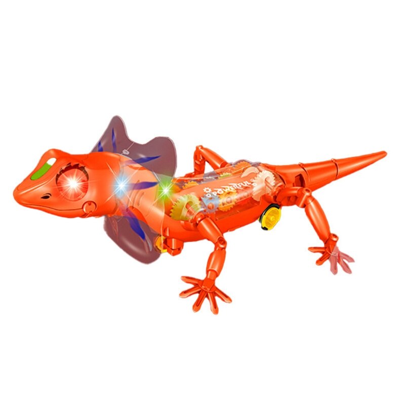 Lézard de marche, modèle de jouet robotique, fonctionne à piles, avec sons, lumières, queue amovible, Animal drôle, 77HD