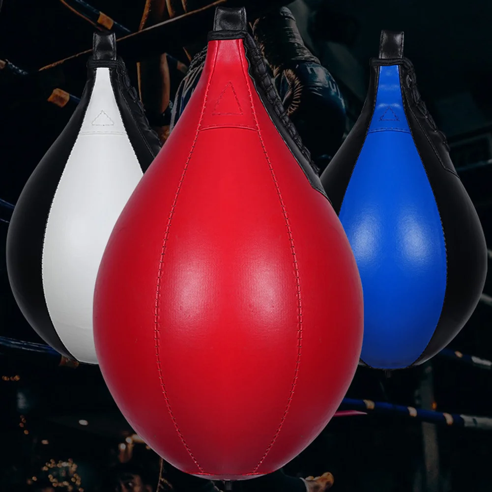 Boxningshastighetsboll hängande boxningssäck pu-läder boxningsreflexboll stressavlastning boxningsslagpåse boxningsutrustning