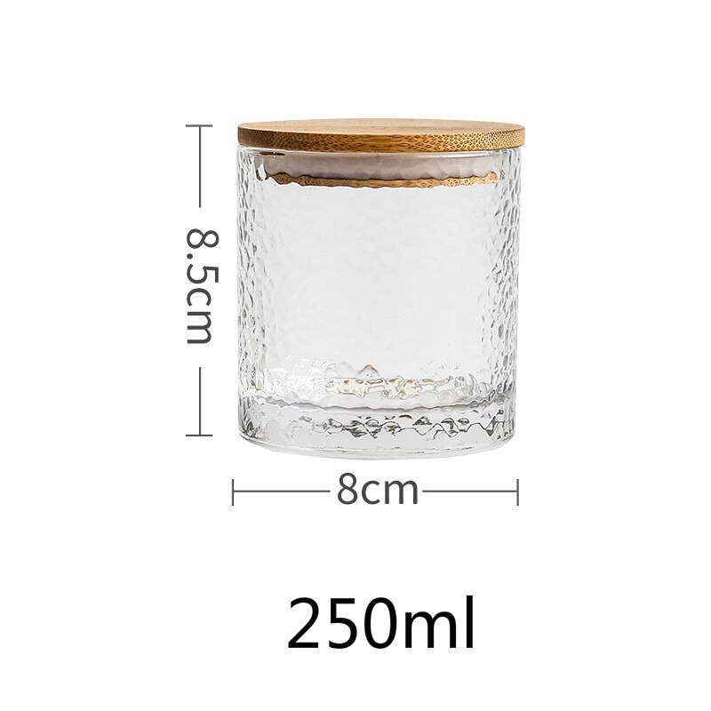 Diverse Ceramic Kitchen Storage Bottle Jar with Sealed Wood Lid Kitchen Food Coarse Cereals Candy Coffee Bean Tea Container box: 250ml-glass-2