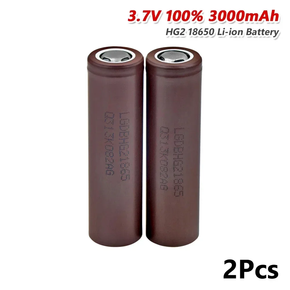 100% Original HG2 18650 3000mAh battery 18650 hg2 3.6V discharge 20A dedicated For hg2 Power Rechargeable battery+ charger: black