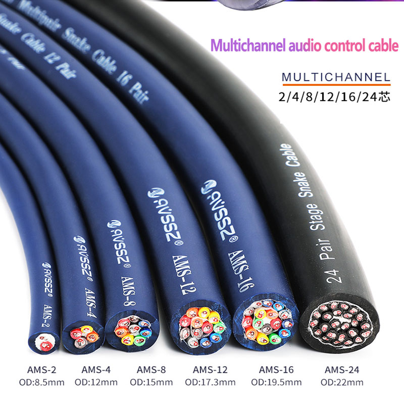 Multichannel Cable 2/4/8/12/16/24 Way Multi-core Audio Stage Signal Mixing XLR Male /Female Rainbow Cable ﻿