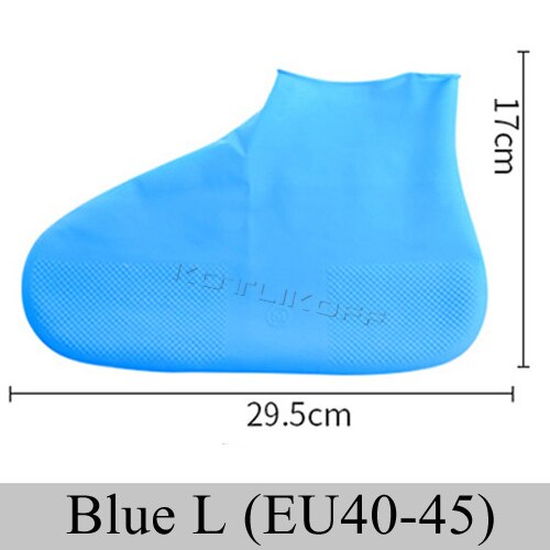 Wiederverwendbare Latex Wasserdicht Regen Schuhe Abdeckungen Unterhose-beständig Gummi Verdicken Regen Stiefel Überschuhe Anti-Unterhose Stiefel Schutz Abdeckungen: Blau L EU40-45