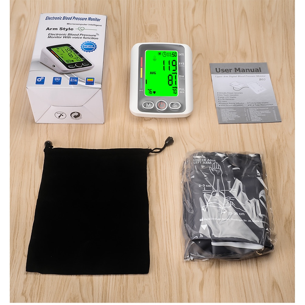 Blodtryksmåler elektronisk blodtryksmåler elektronisk blodtryksmåler arm stil hjemmetonometer uden batteri