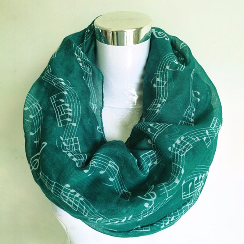 Music Note Print Zachte Ring Sjaal Mode Vrouwen Katoen Nek Wrap Sjaal Stola Halsdoek Lente Herfst Infinity Sjaals voor Vrouwen