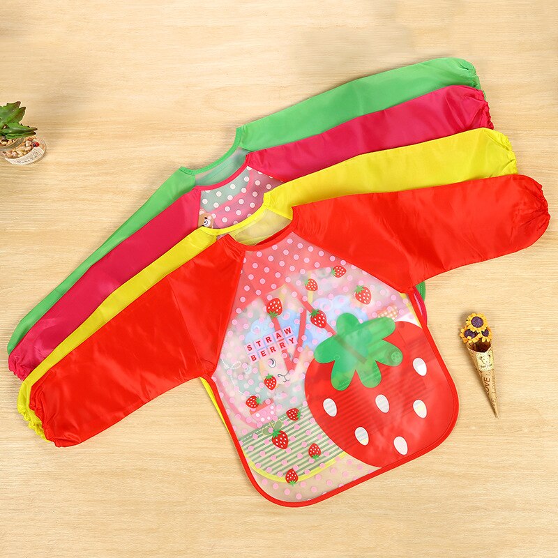 Baby Jongen Slabbetjes Waterdichte Lange Mouw Meisje Slabbetjes Kids Burp Doek Voeden Bib Met Pocket Kind Schort Kiel