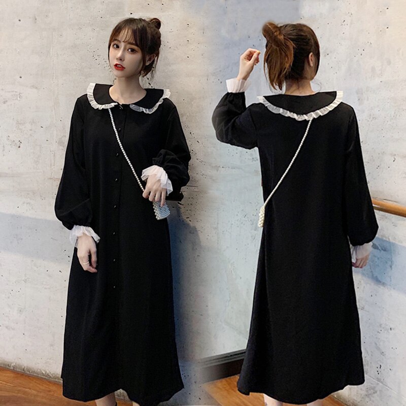 Zomer Japanse School Uniform Meisje Cartoon Black Sailor Kraag Jurken Schooluniform Meisjes Preppy Leuke Longsleeve Casual Jurk