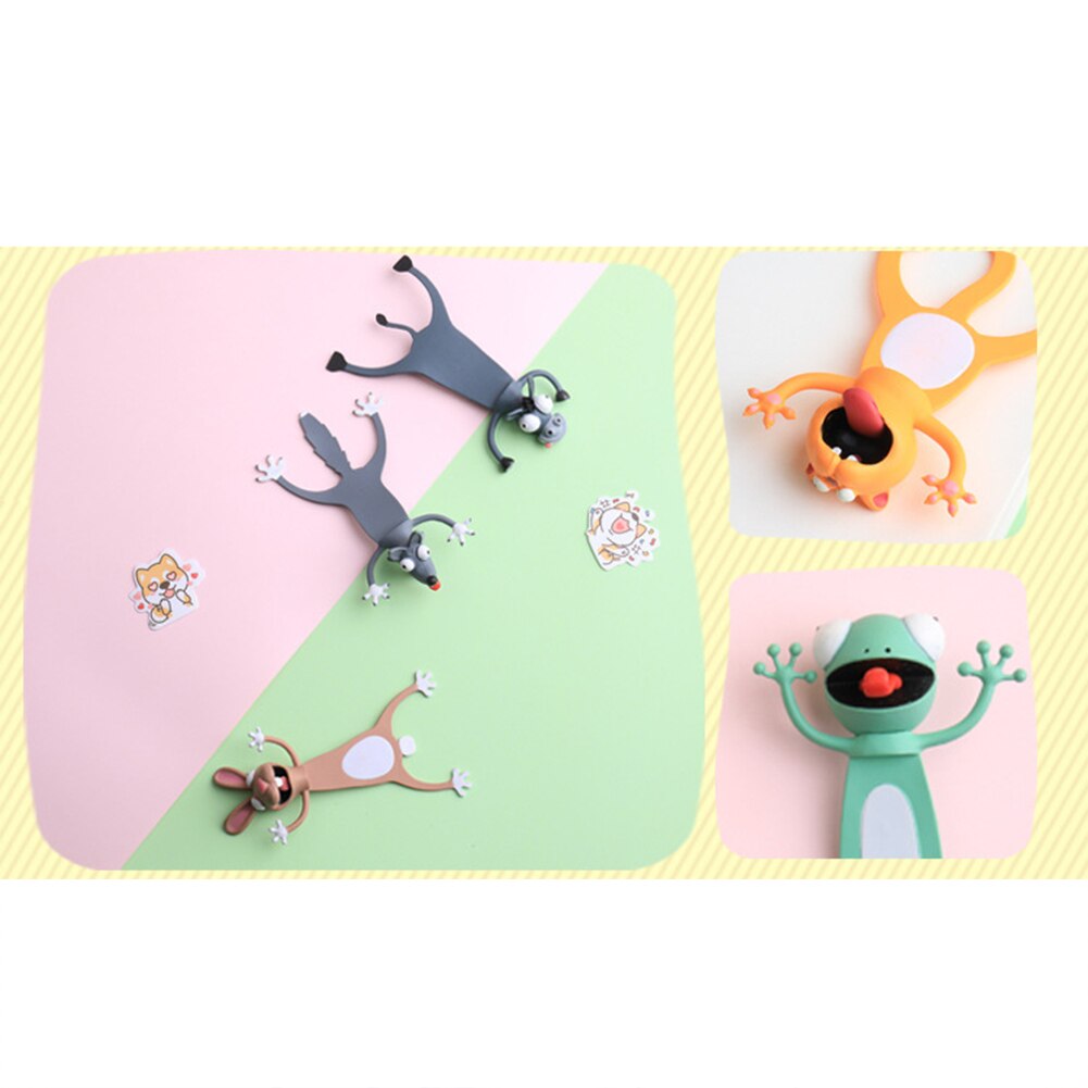 3D Cartoon Marker Dier Bladwijzers Dier Kont Vormige Grappige Leuke Student School Briefpapier Kinderen Bladwijzer