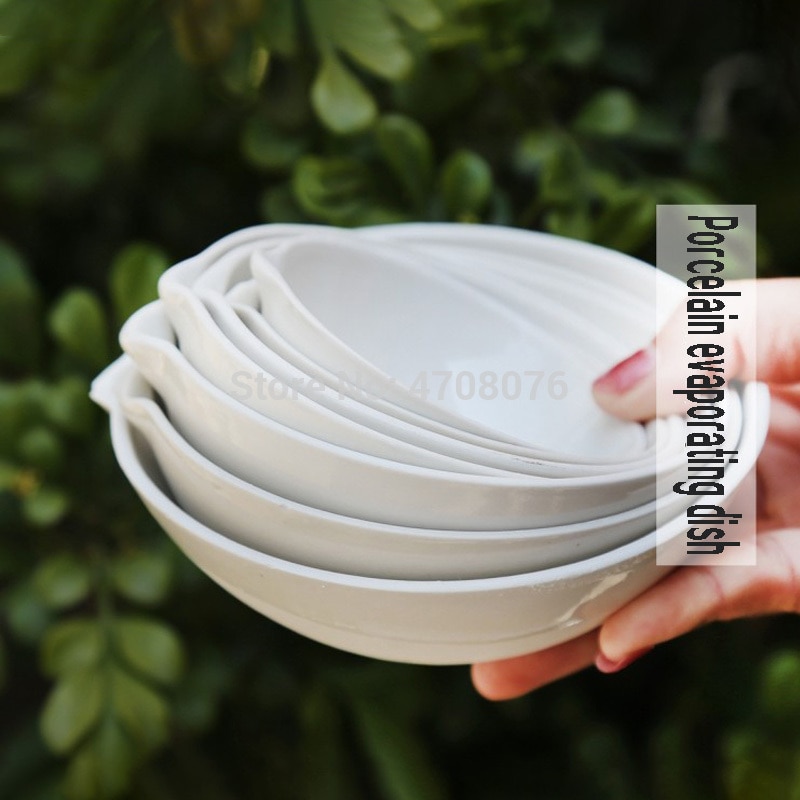 Plato evaporador de porcelana con caño, plato de fondo redondo, laboratorio de evaporación para experimentos científicos, diámetro, 1 unds/paquete, 500ml