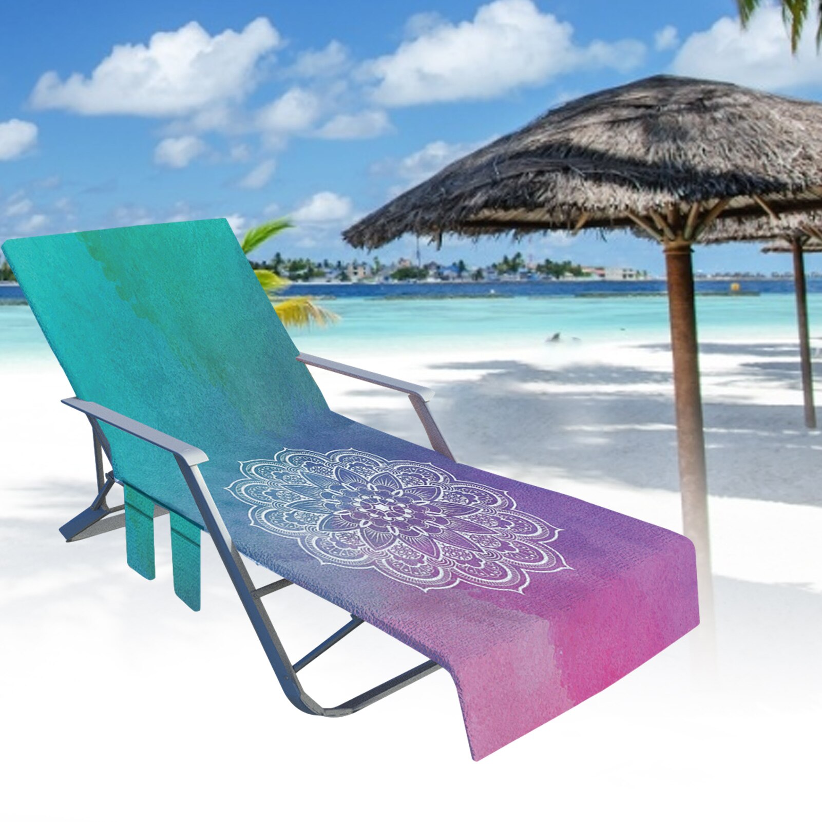 Strand Stoel Cover Zwembad Lounge Stoel Cover Met Zakken Lounge Stoel Handdoek Strandlaken Voor Zomer Strand Zonnebaden