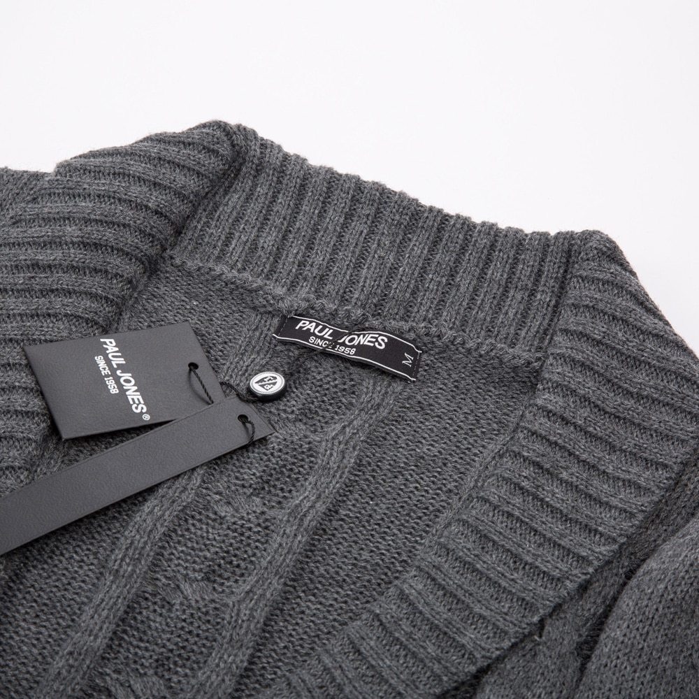 Mænd strik toppe efterår vinter tøj varm formet strik sweater cardigan outwear tykkere ensfarvet mandlig