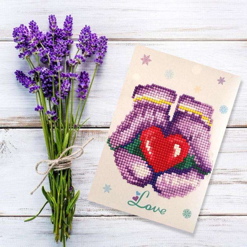 5D DIY Drills Diamond Painting Valentine Greeting Card Party Birthday Diamond Embroidery Cross Stitch Festival Greet Cards