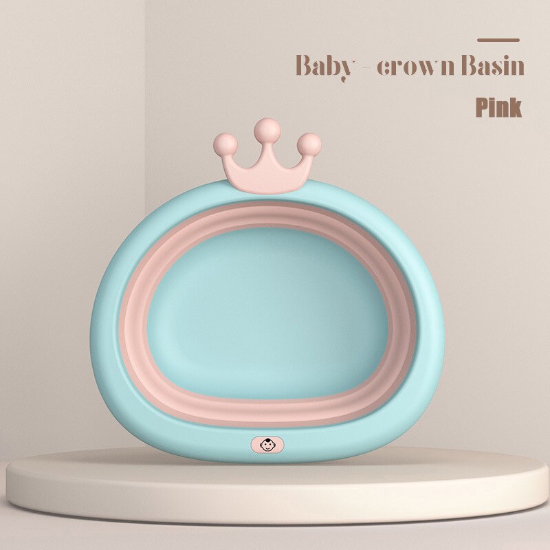 Baquets pliants portables, accessoires de salle de bain, baignoire, en plastique, respectueux de l'environnement, pour bébé: Pink