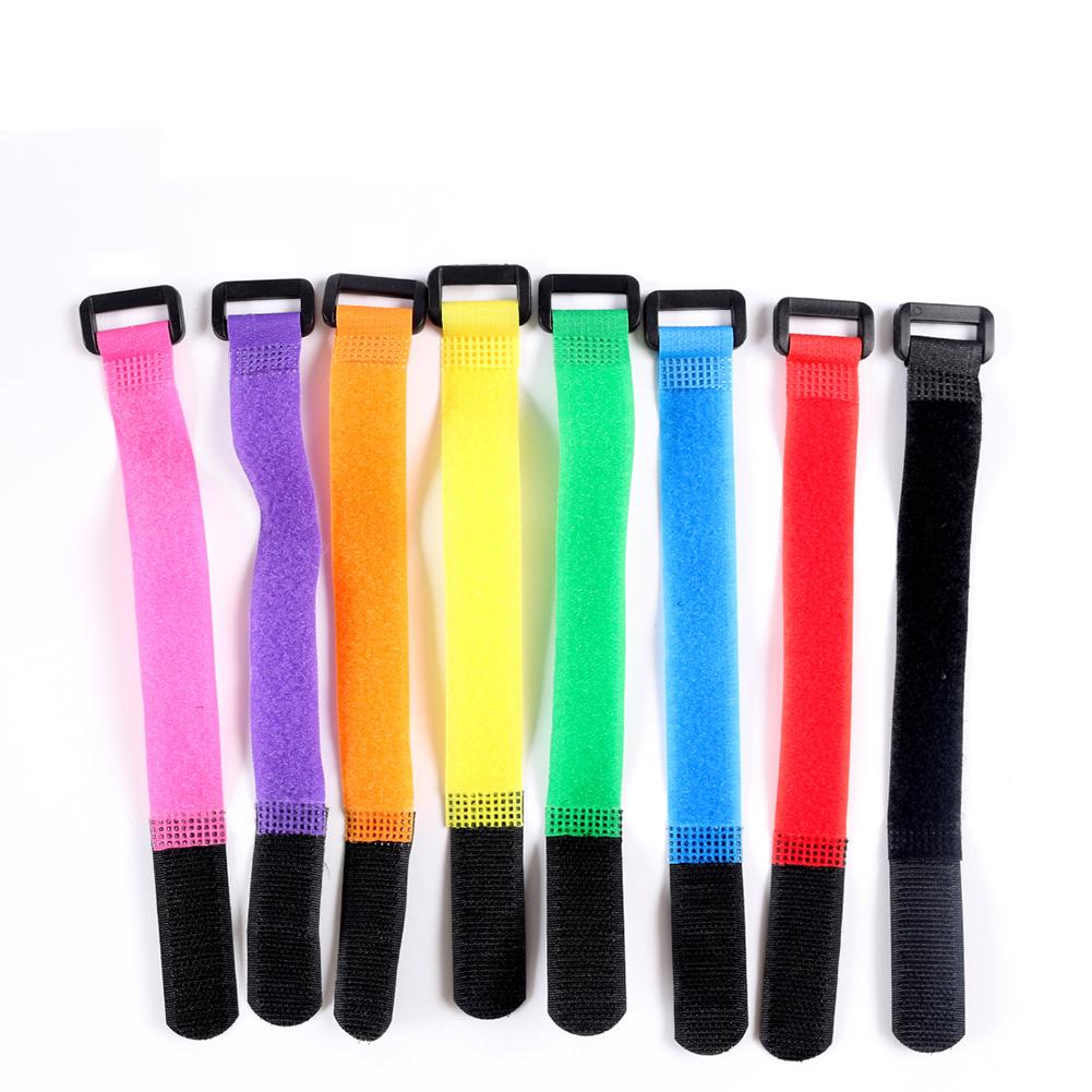 4 Stuks Nylon Strap Magic Sticker Klittenband Bands Met Gesp Vissen Lokken Hengel Binding Strap Mix Willekeurige Kleur
