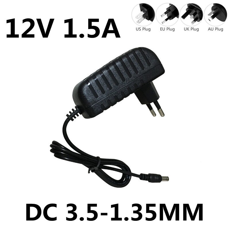 Power Adapter Dc 12 V 1.5A 1500MA Ac 100-240V Converter Lader Voeding 12 V Volt Voor projector Us Eu Plug Dc 3.5*1.35Mm