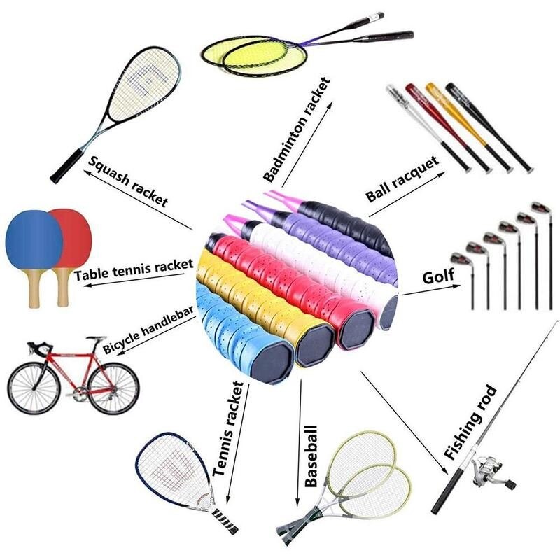 1.1m anti-slip åndbar sport over grip svedbånd over tennis tape greb til badminton cykelketcher greb badminton tenn  o7 k 9
