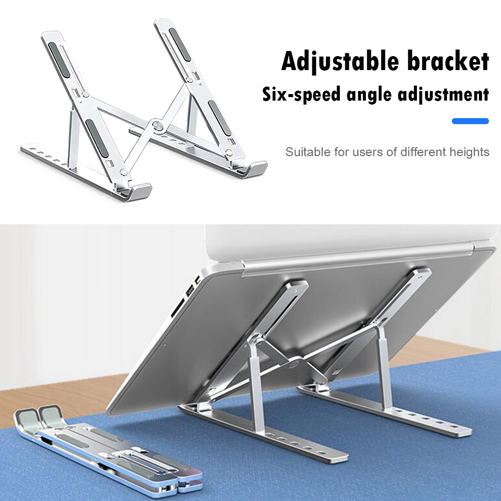 N3 Laptop Stand Riser 6-Angle Adjustable Aluminum Alloy Desk Holder Elevator Mount for 15.6 inch Notebook Computer