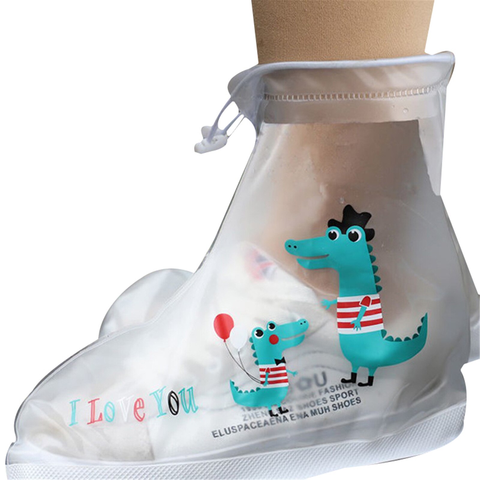 Herbruikbare Medium Tops Shoe Cover Voor Kinderen Waterdichte Pvc Antislip Overschoen Protectors Met Rits Voor Maten Van 29-36 AUG889