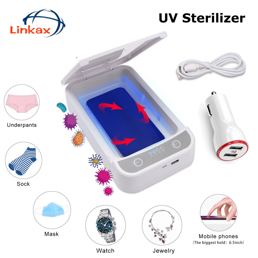 Portable UV Sterilizing Box Disinfector Multifunctional Cellphone UV Light Sanitizer Box with Aromatherapy and Charging Function