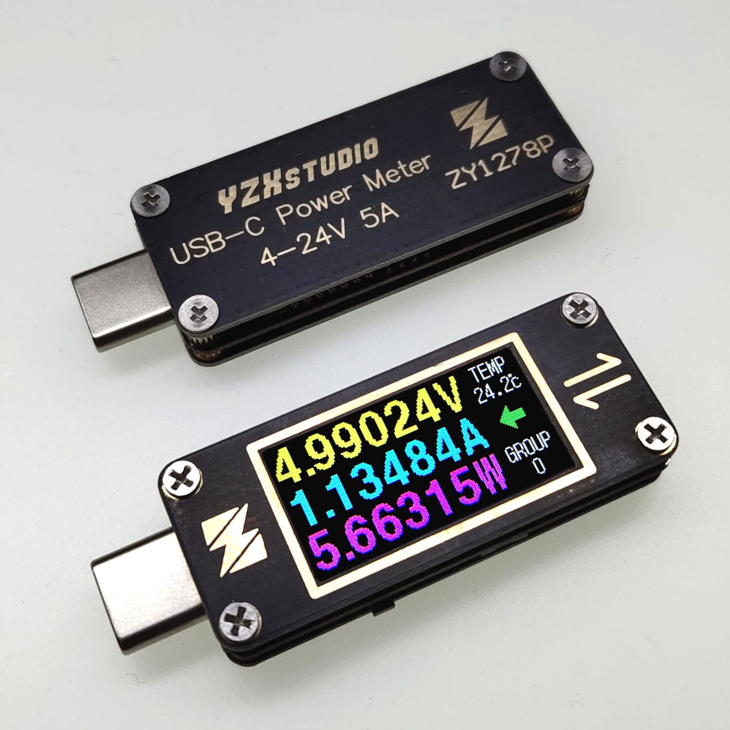 USB-C PD Tester - ZY1278P - Voltage & Ripple Meter - Dual Type-C - Ready-to-Go