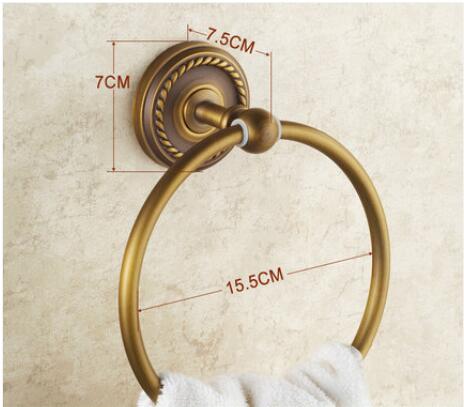 Håndklæde ring massiv messing kobber antik bronze vægmonteret badeværelse tilbehør produkter håndklædeholder håndklæde ring: Hvid