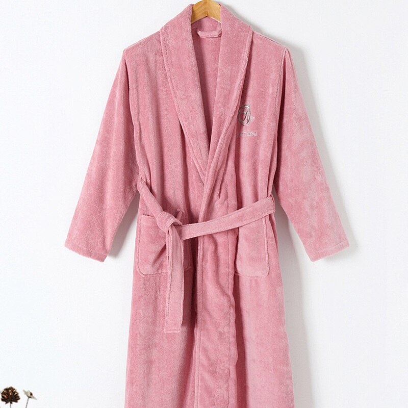 Mit kapuze Männer Bademantel männer Kleid Baumwolle Kimono Kleid Herren Homewear Männlichen Kleid Nachtwäsche Lounges Pyjama Bademäntel Winter Herbst: dunkel Rosa / XL