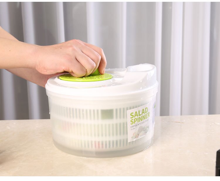 Plastic salad tool bowl giant salad mixer for washing dried leaf vegetables kitchen accessories dryer drain rack basket MJ721