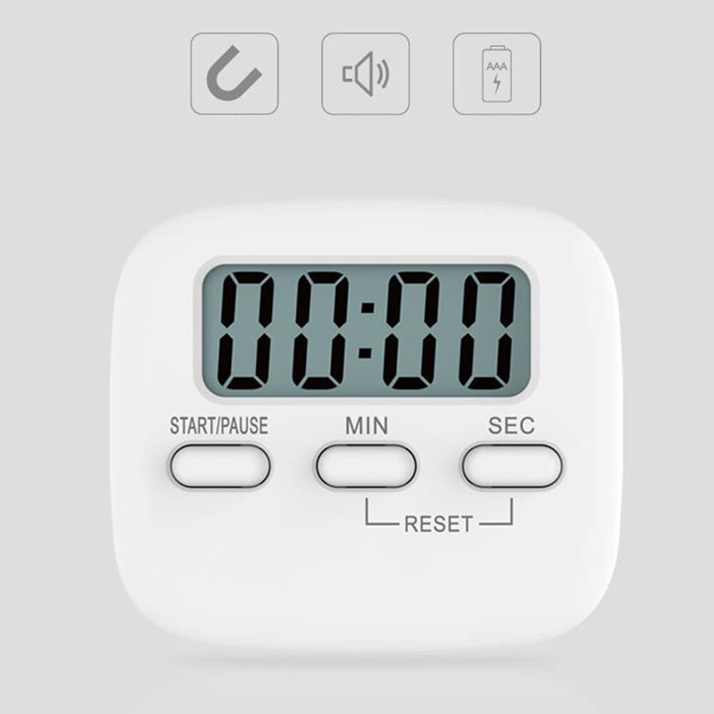 With Speaker Sports Kitchen Timer Magnetic Clear Voice Electronic Office Countdown Alarm Hanging Battery Powered LCD Digital ABS