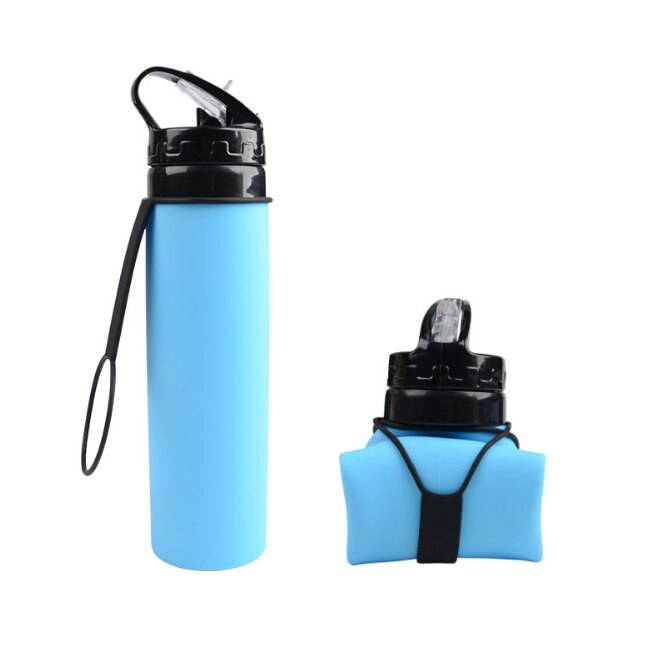 Plegable botellas de agua, portátiles plegable a prueba de fugas de silicona beber hervidor de agua al aire libre viajes de Camping deporte libre de Bpa botella para agua y bebidas