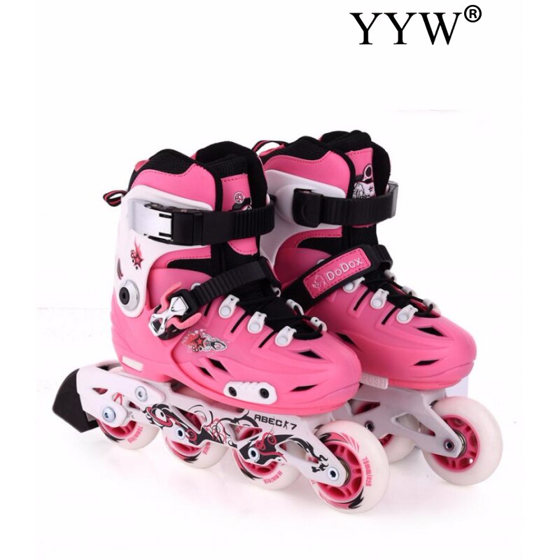2020 nova marca crianças patins de rolo sapatos 4 rodas 1 linha inline deslizamento patinação pvc meninas treinamento ao ar livre bonito: A3 / S