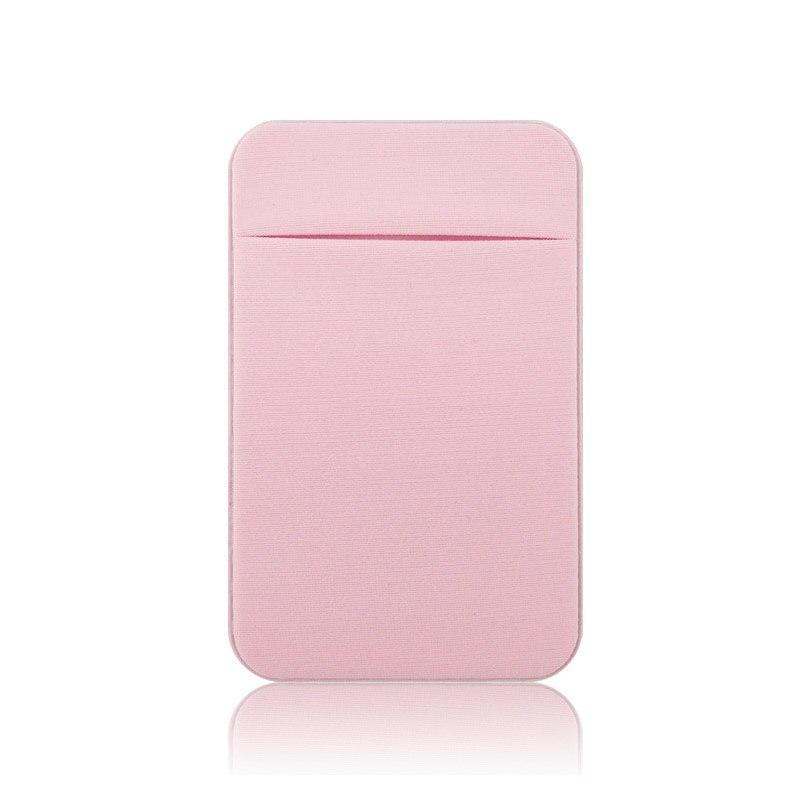 Universal stretchy lycra mobiltelefon plånboksfodral kreditkortsficka med 3m självhäftande till iphone xiaomi huawei fodral: Rosa