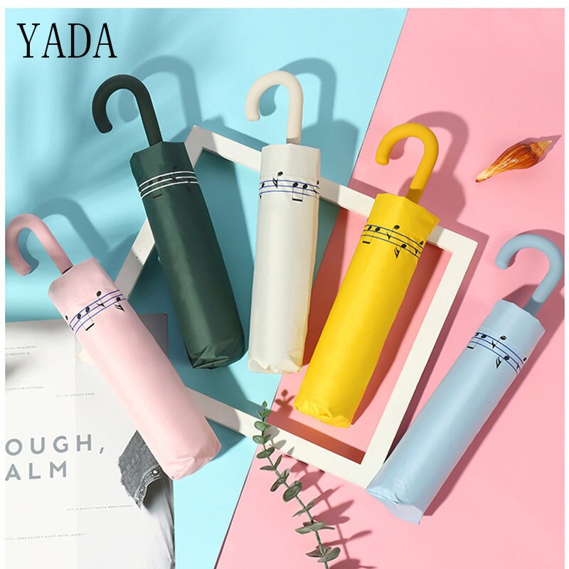 YADA-paraguas de lujo para hombre y mujer, sombrilla con mango curvo, plegable, transparente, Musical, para lluvia, YS200049