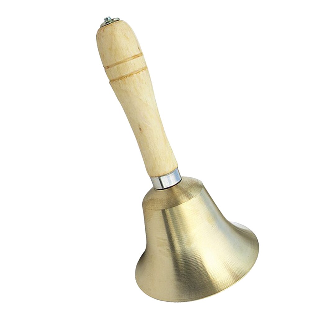 Cloche à main à manche en bois Durable, accessoire d'appel fort pour le dîner et l'école