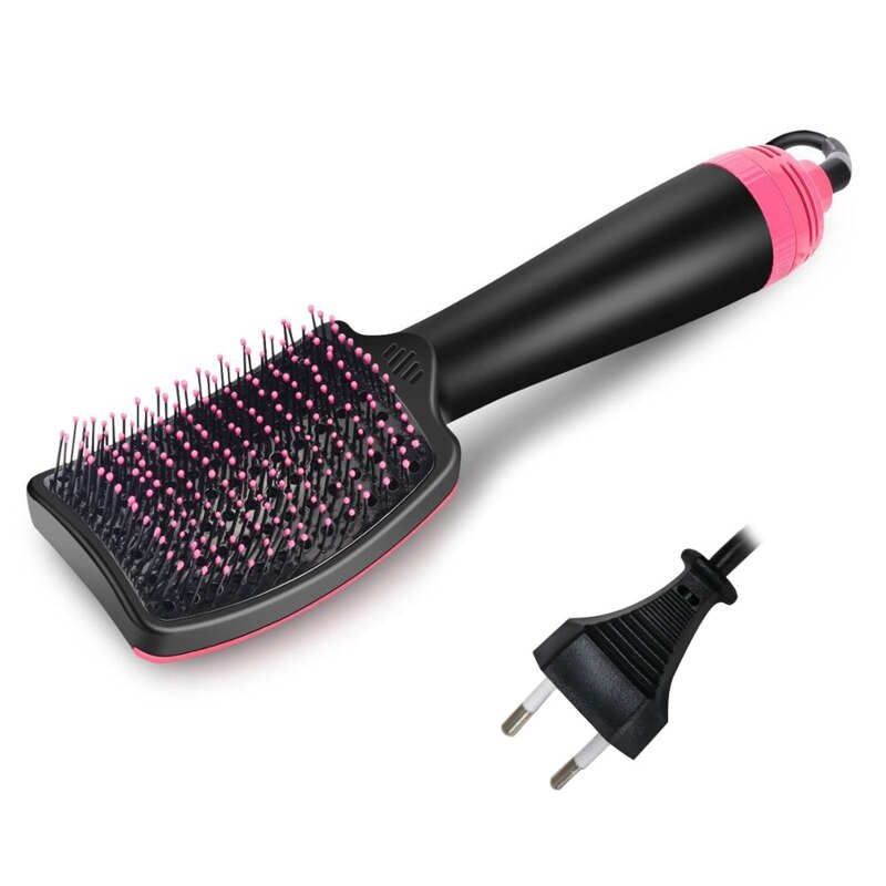 Multifunction Air Hair Dryer Brush Electric Vibration Massage Comb: red / US