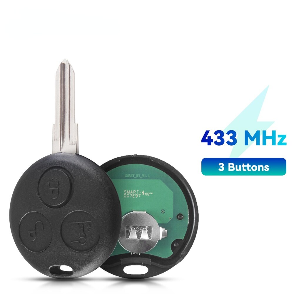Keyyou 3 knapper ekstern bilnøkkel til mercedes-benz smart smart fortwo 451 2007 433 mhz  id46: Modell 3