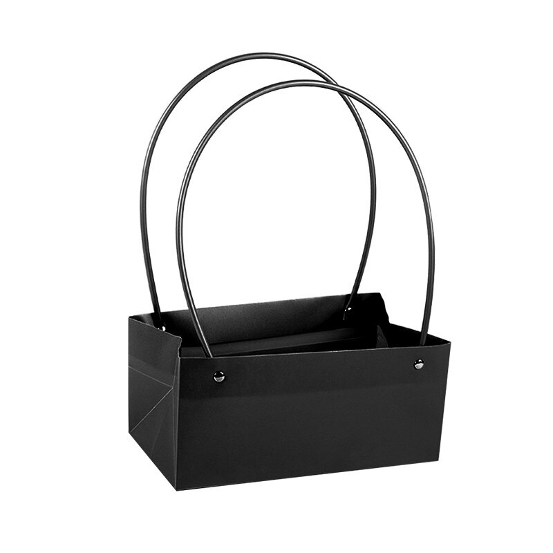 Bolsa de transporte de flores Kraft, bolsas rectangulares para ramo a prueba de agua, Cajas de , , DIY, bolsa de flores para decoración de boda: Black