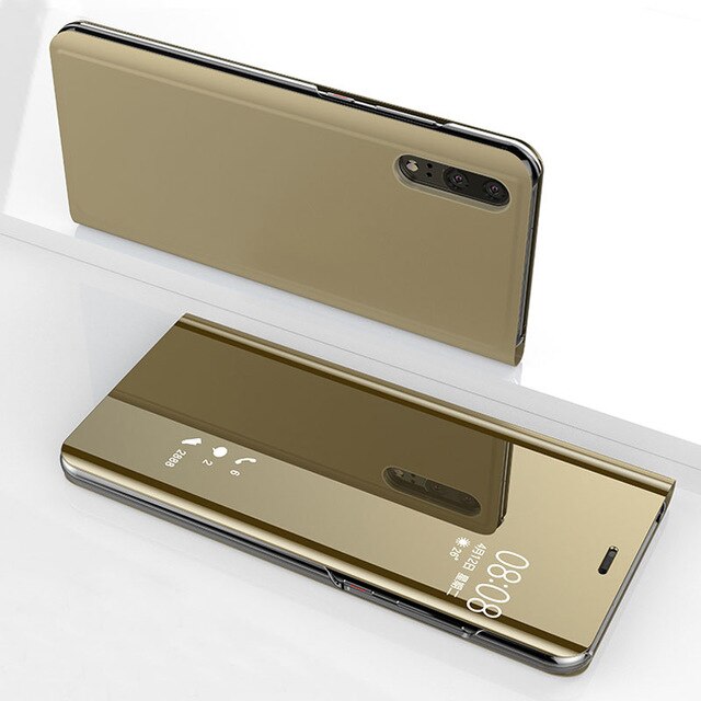 Flip Translucent Mirror Luxury Cover Stand Hard Phone Case For Samsung Galaxy Note 9 Note9 Not SM N960 N960F SM-N960 SM-N960F: Gold