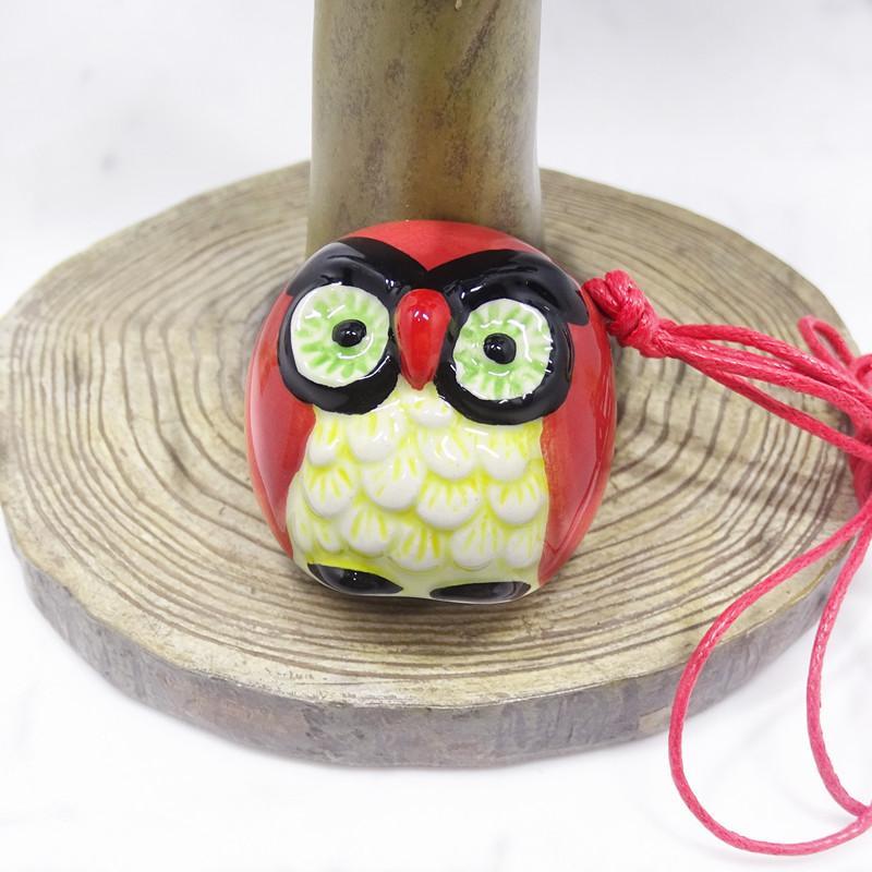 Ocarina de búho con 4 agujeros para niños, instrumento Musical hecho a mano, con forma de pájaros de dibujos animados, para principiantes: Red Small