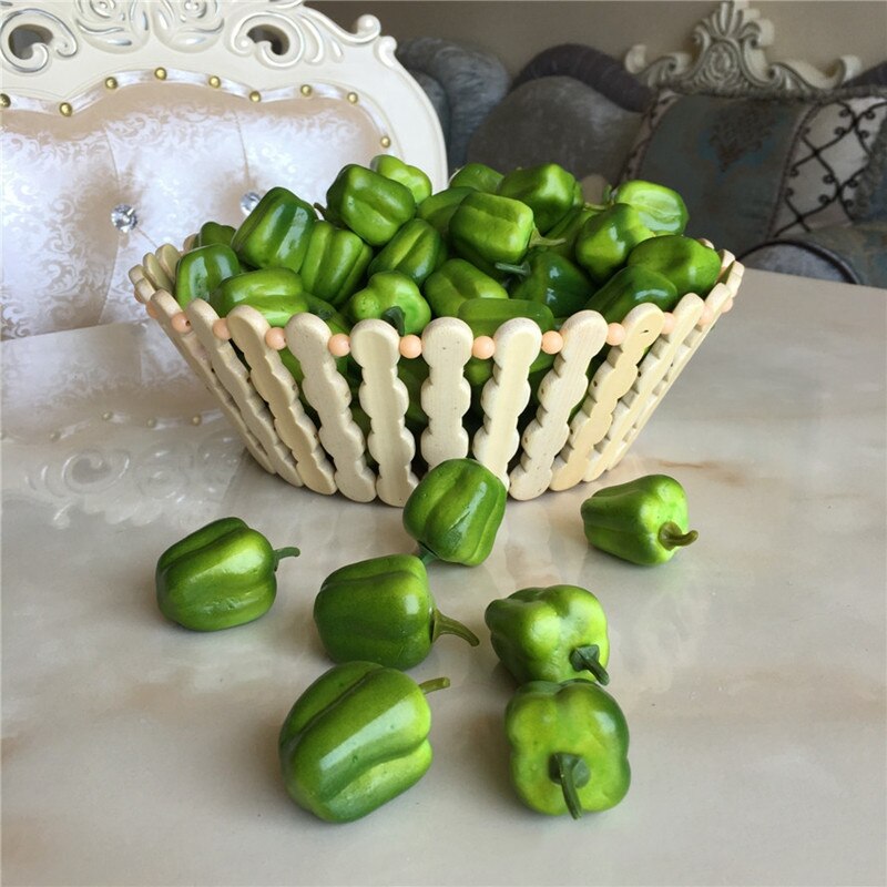 Mini pimiento pequeño de verduras artificiales, juguetes de simulación para niños, accesorios de decoración para 10 Uds.