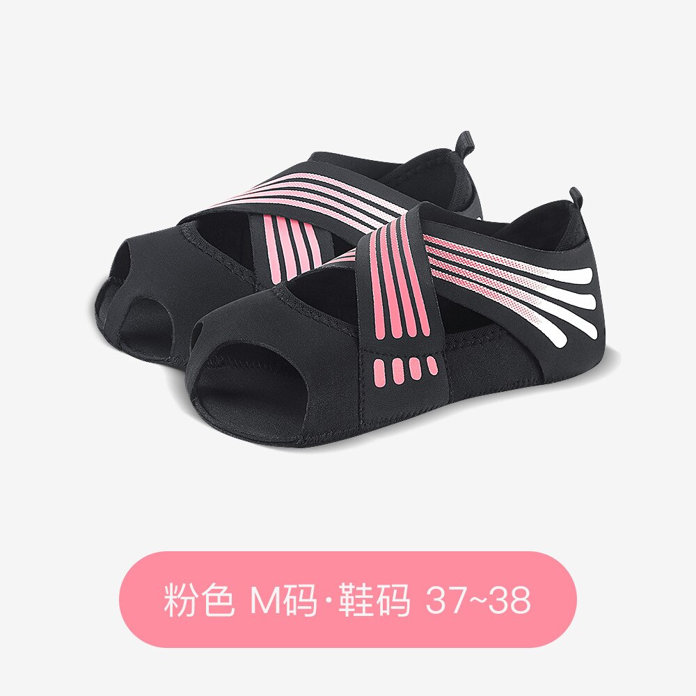 Yoga Shoes Women Soft Bottom Pilates Shoes Five Fingers Training Yoga Socks Dance Backless Shoes Socks: pink M 37-38