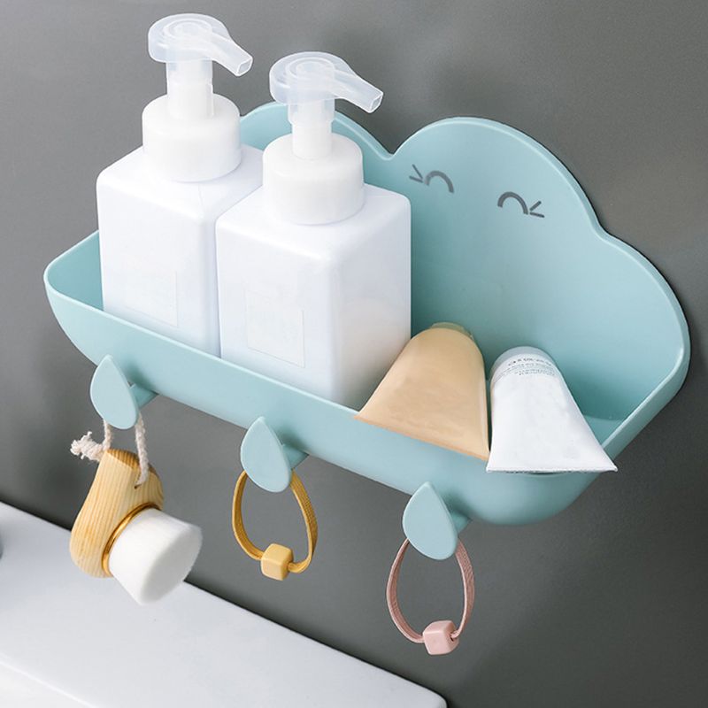 Mooie Wolken Badkamer Muur Gemonteerde Plank Opslag Shampoo Houder Rack Organizer Handdoek Sleutel Hanger Douche Planken