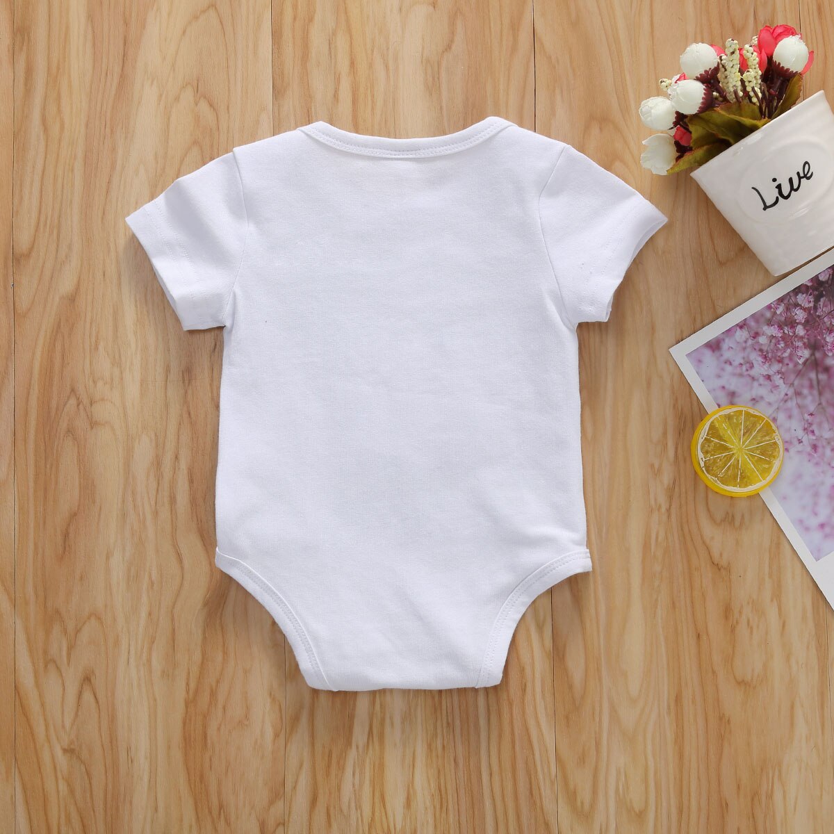 0-18M Toddler Baby Girls Boys Bodysuits Letter Print White Short Sleeve Cotton Jumpsuits