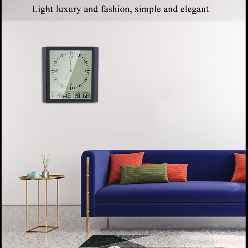 Multifunctional Electronic Digital Wall Clock Smart Display Clock Big Screen Thermometer Hygrometer Alarm Clock