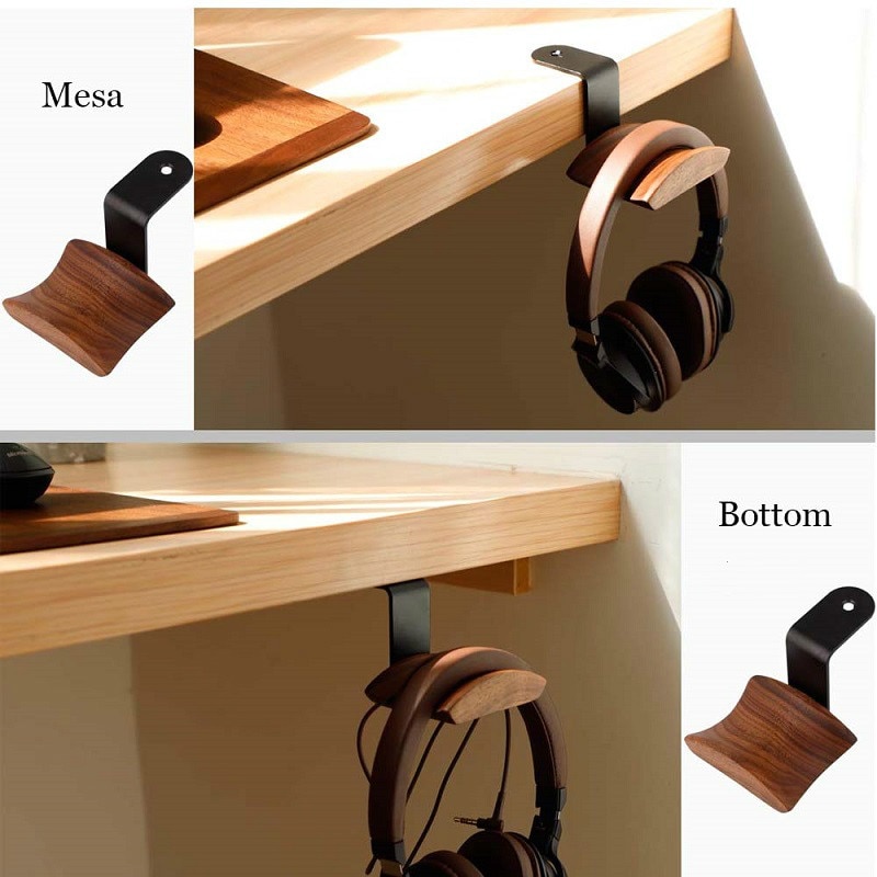 Universele Hoofdtelefoon Stand Hout Geen Splicing Headset Houder Hanger Muur Gemonteerde Koptelefoon Haak Metalen Display Rack Clearance 1Pc