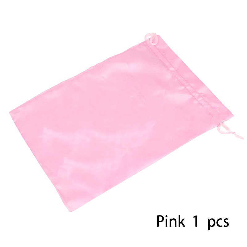 Satin--Aufbewahrungsbeutel, 25 x 35 cm, Perückenaufbewahrung, Satin--Perückentaschen, schwarz, rosa, weiche Seide, Perückentasche für Haar-Perücken-Verpackungswerkzeuge: Himmel Blau