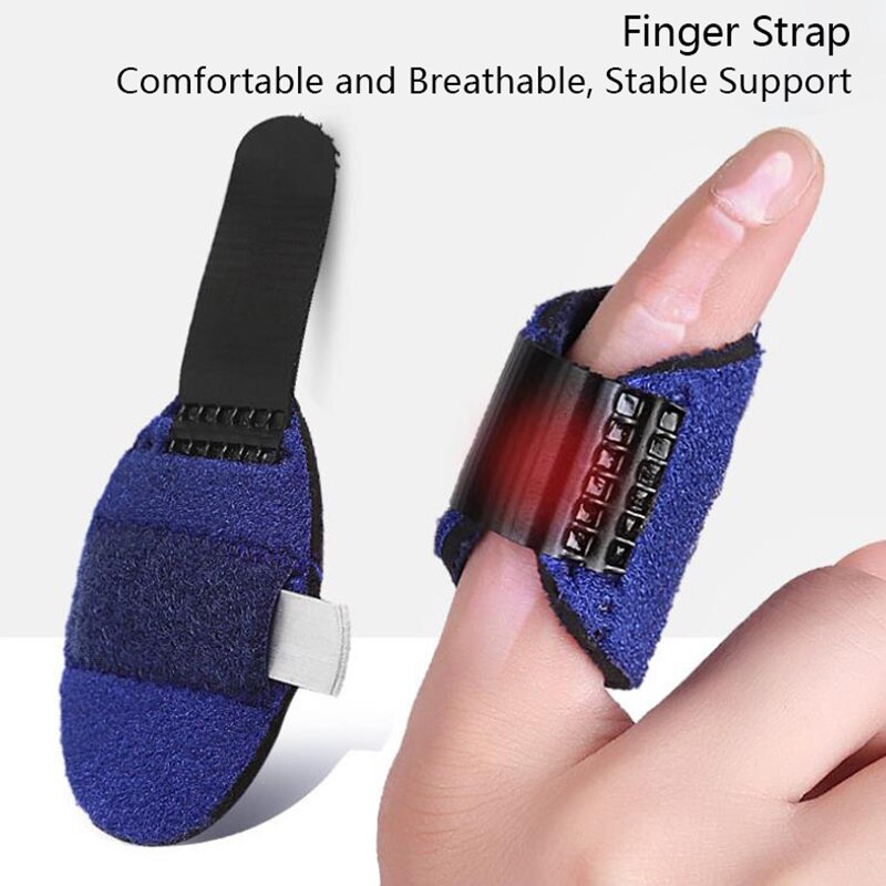 1 stk smertelindrende fingerskinnefrakturbeskyttelsesbøjlekorrektorstøtte med justerbar tapebandage