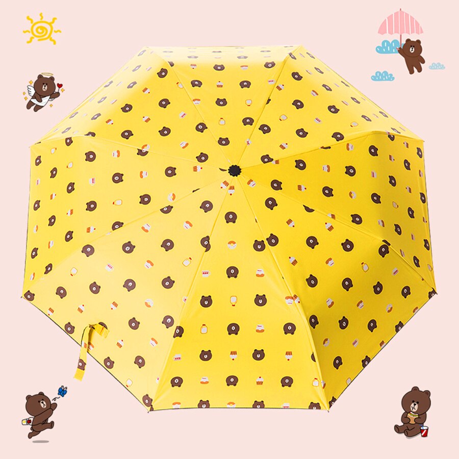Geel Wind Art Paraplu Regen Vrouwen Vouwen Vouw Paraplu Kleine Winddicht Paraguas Chinese Luxe Paraplu Kind QZH396